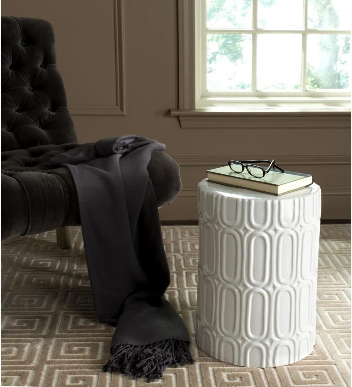 Melody Garden Stool - ACS4529 - Indoor/Outdoor - Antique White - Safavieh