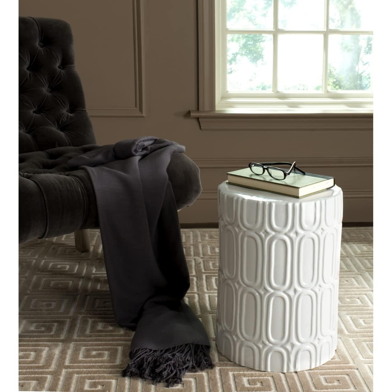 Melody Garden Stool - Indoor/Outdoor - ACS4529 - White - Safavieh