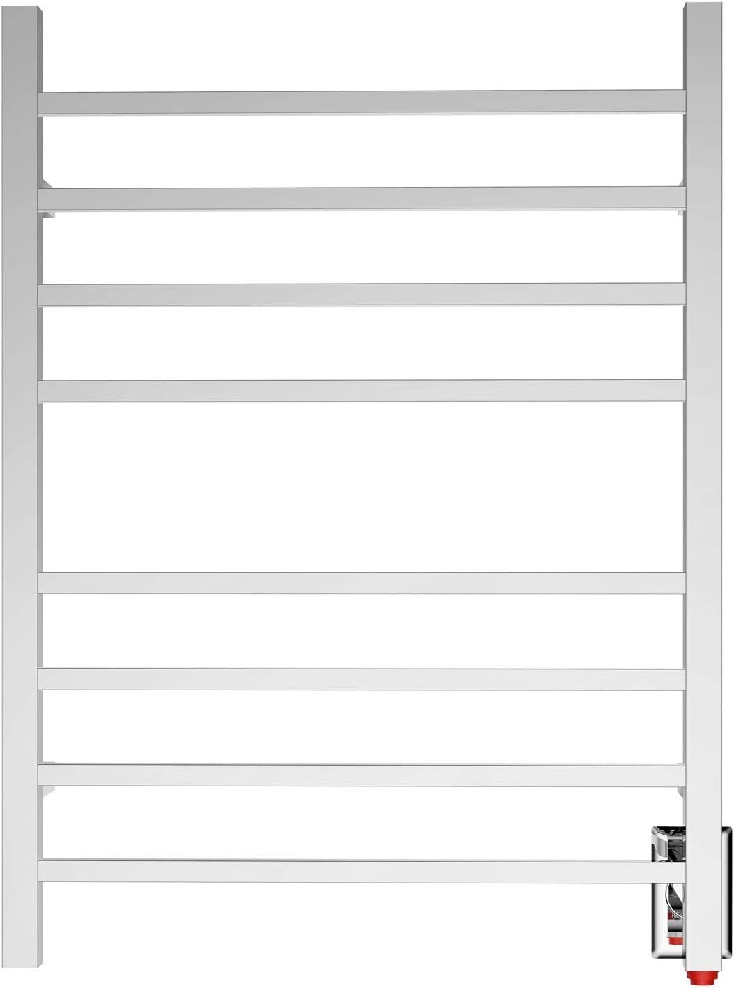 HEATGENE Towel Warmer, Heated Towel Warmer Rack, Wall-Mounted Hardwired/Plug-in Electric Towel Warmers for Bathroom, Hot Towel Rails - Brushed