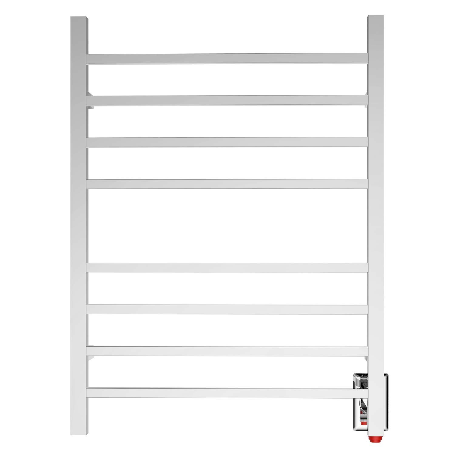 HEATGENE Towel Warmer, Heated Towel Warmer Rack, Wall-Mounted Hardwired/Plug-in Electric Towel Warmers for Bathroom, Hot Towel Rails - Brushed