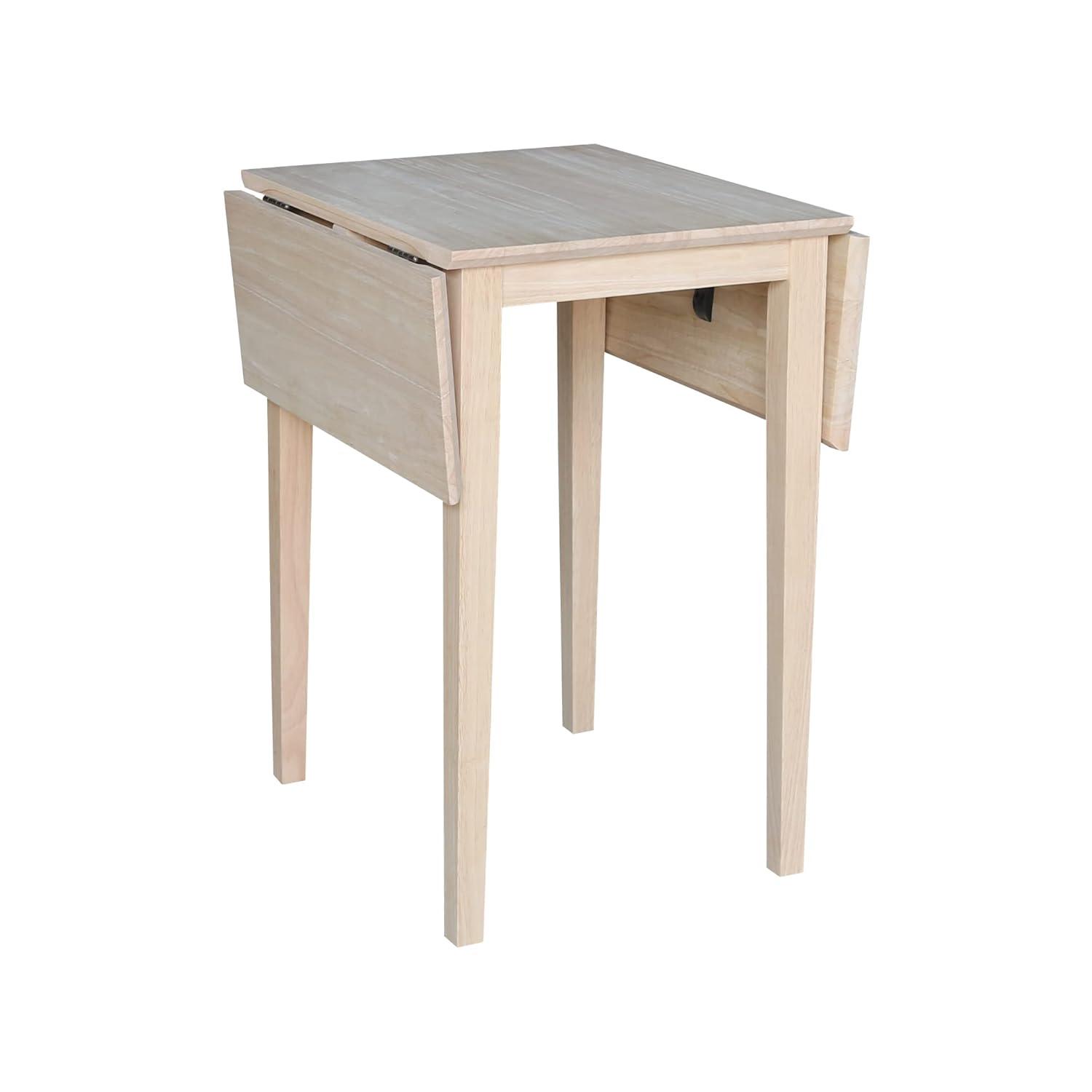 International Concepts Solid Wood Drop Leaf Casual Kitchen and Dining Table - Unfinished