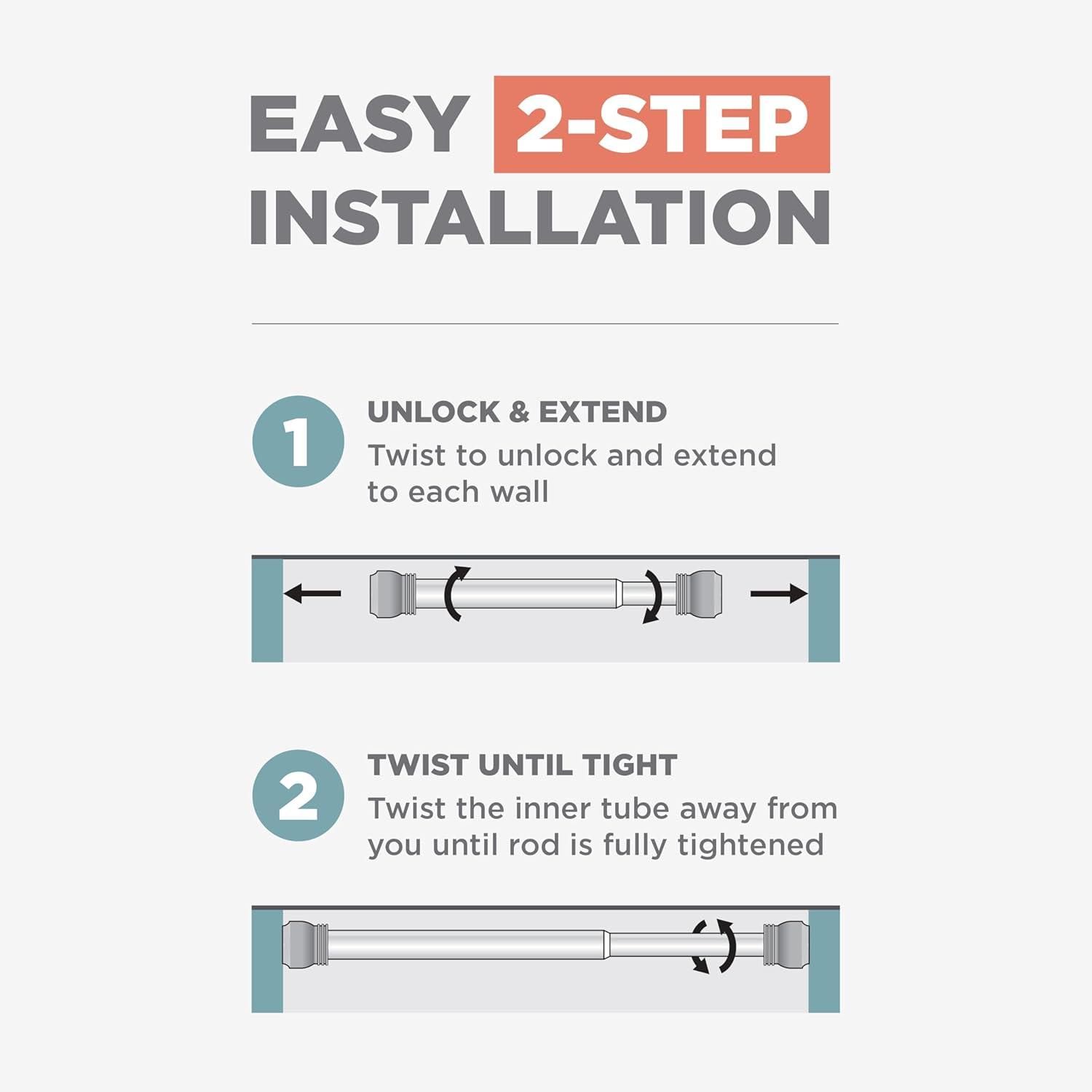 Zenna Home Shower Curtain Rod 60 in. L White