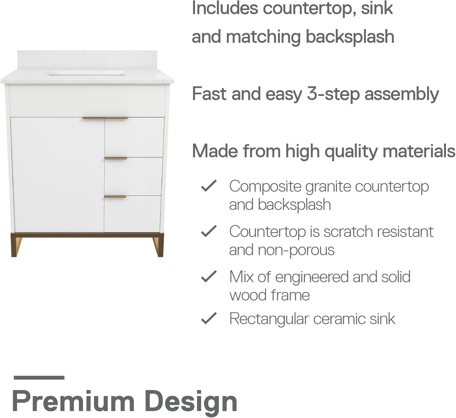 CosmoLiving by Cosmopolitan Leona 24” Bathroom Vanity
