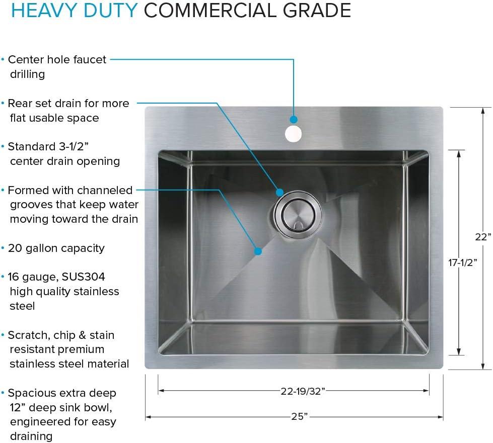 25'' L x 22'' W Laundry Sink