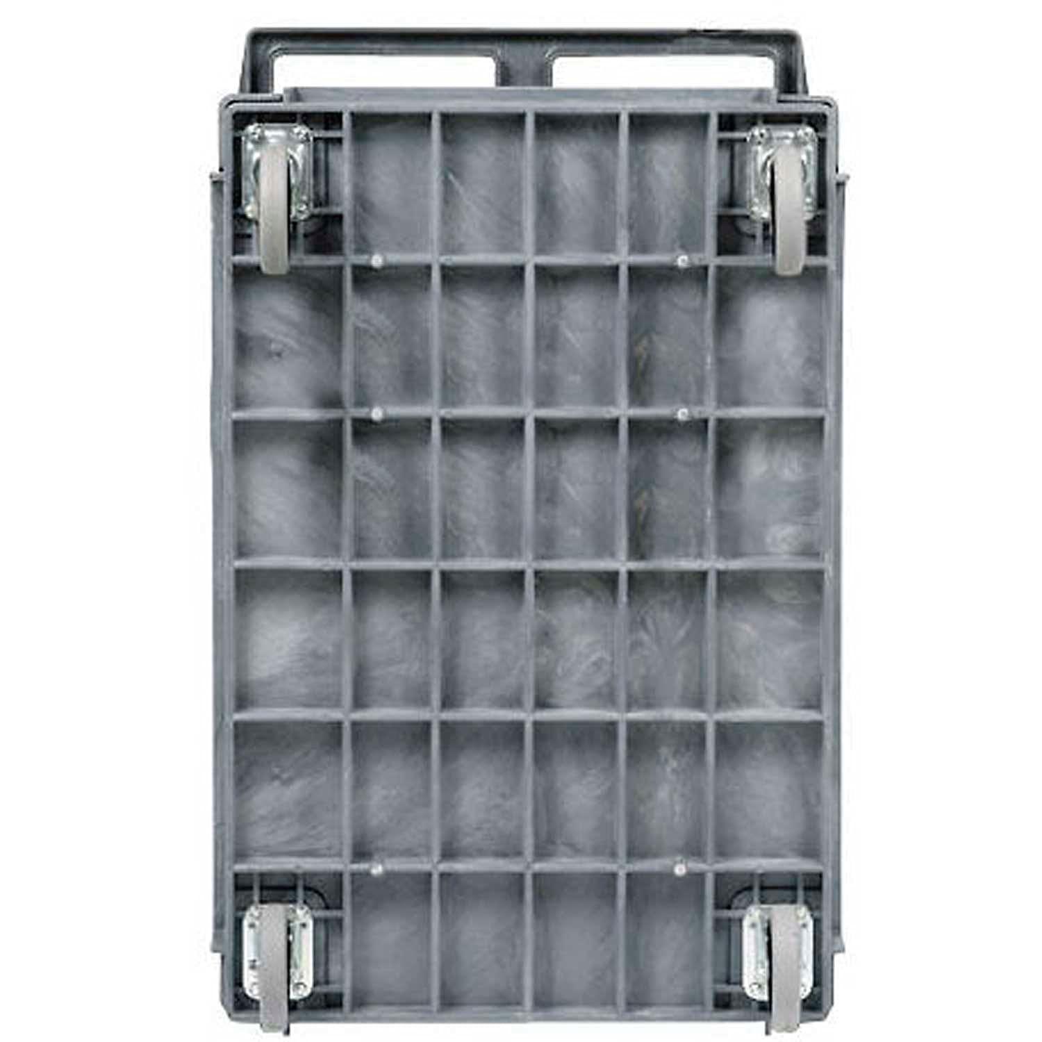 2 Shelf Tray Service & Utility Cart, Plastic, 40"x26", 5" Rubber Casters