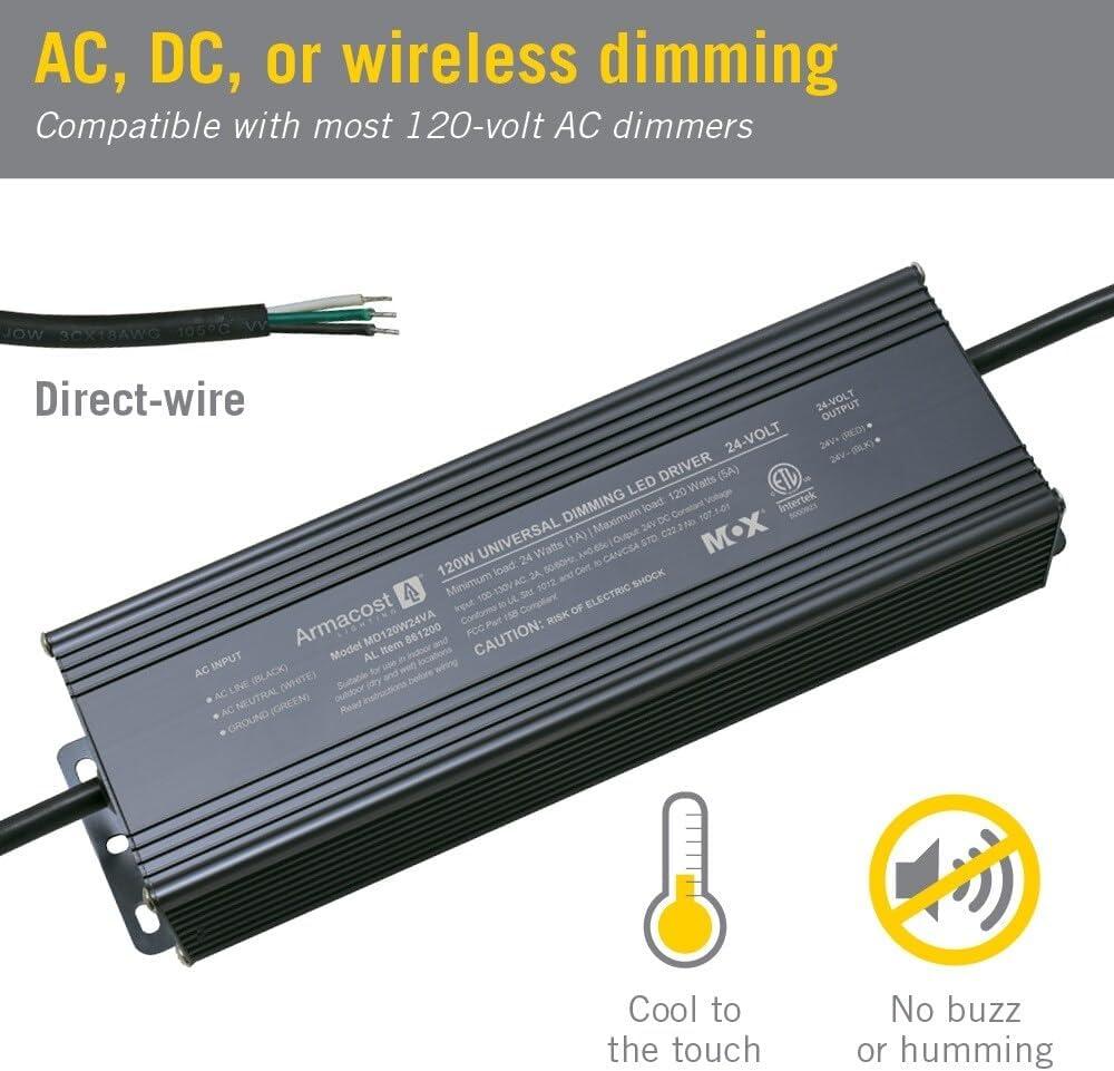 Universal Dimmable LED Driver 24V DC, 120W Electronic Transformer