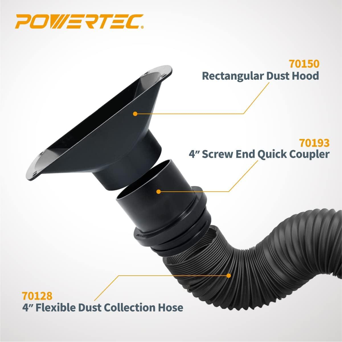 POWERTEC 4-Inch Dust Collection Flexible Hose and Fitting Kit (70207)