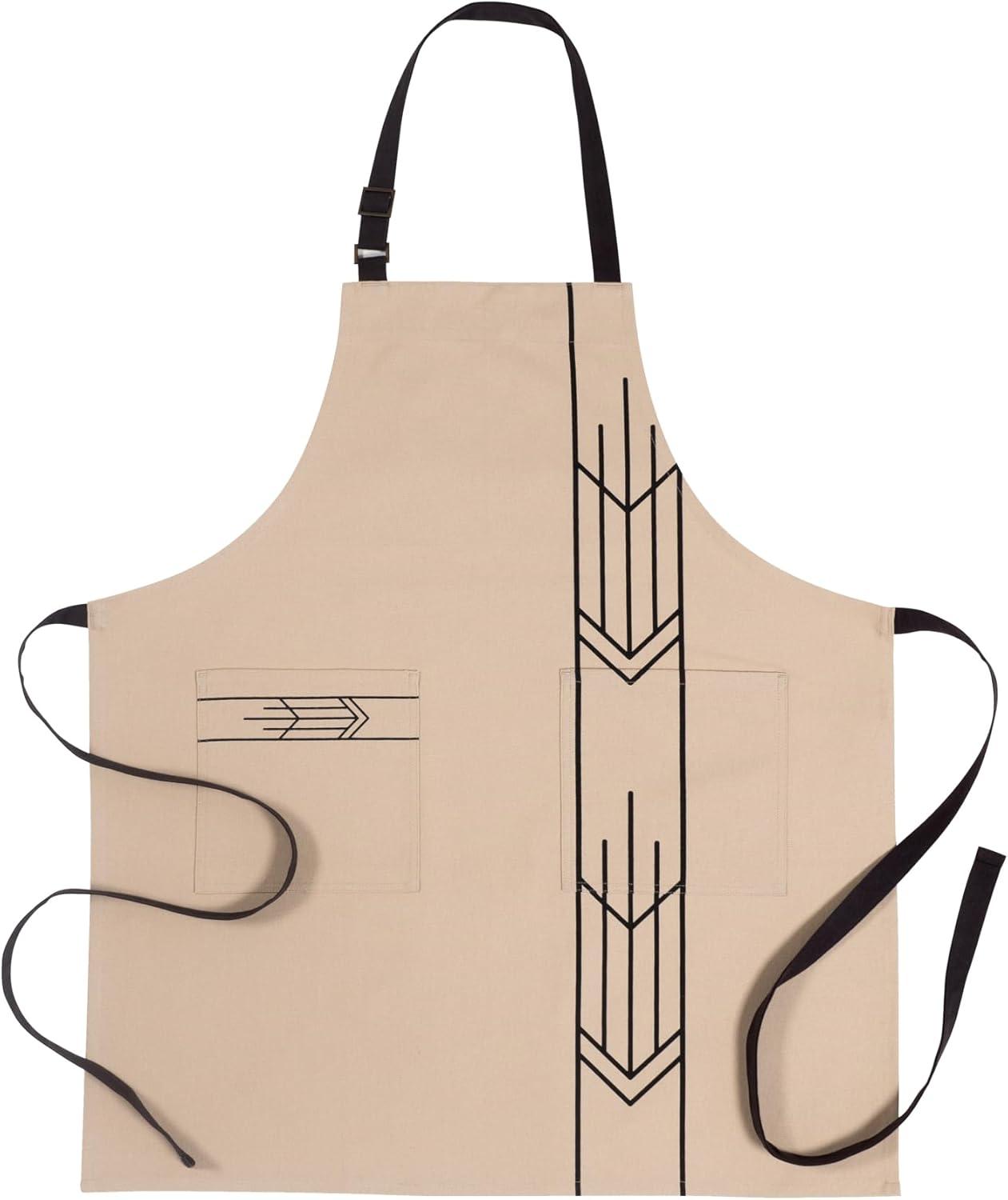 Kaf Home 100% Cotton Printed Apron, 32" x 28"- Prairie Arrow