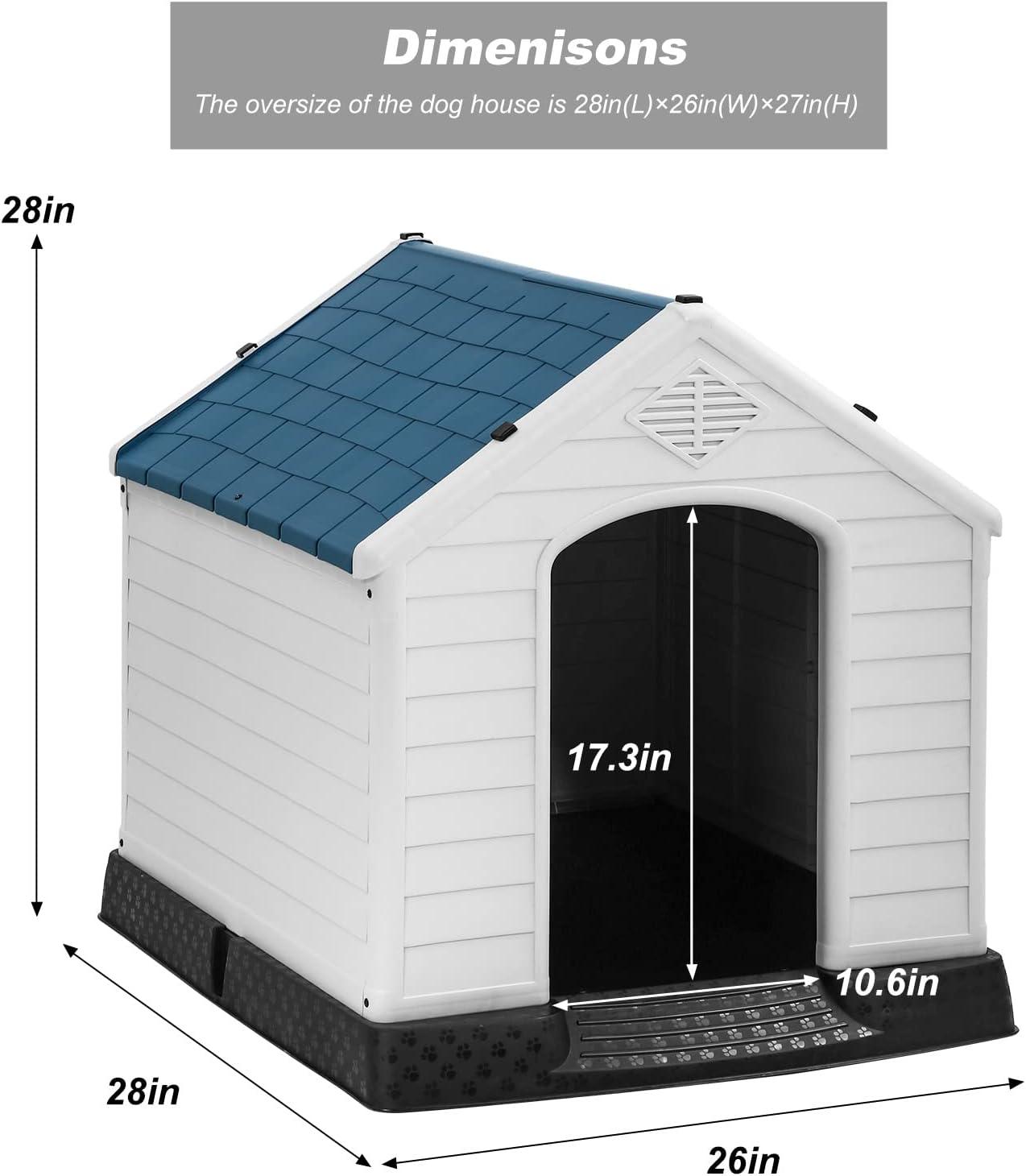 Large White and Blue Insulated Plastic Dog House