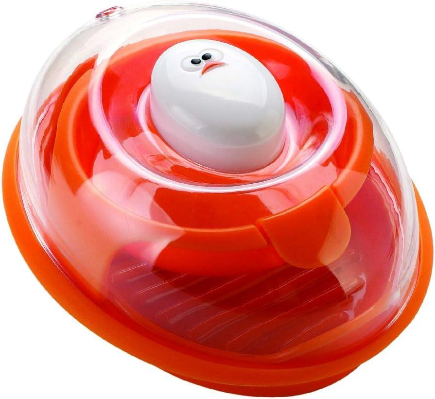 Compact Orange Microwave Bacon and Egg Cooker with Clear Lid