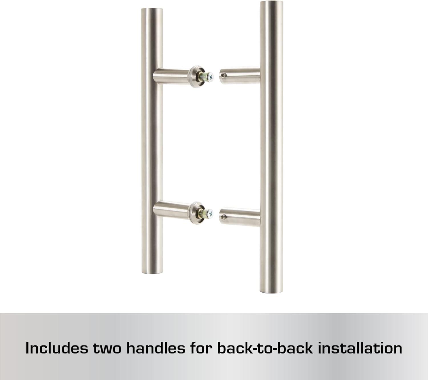 BRINKS Commercial - 12" 'H' Style Pull Door Handle, Satin Chrome Finish - Rust and Corrosion Resistant Door Handle