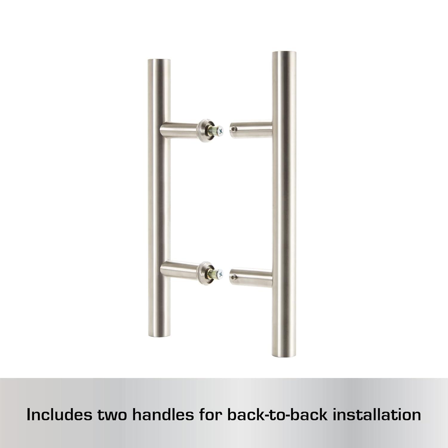 BRINKS Commercial - 12" 'H' Style Pull Door Handle, Satin Chrome Finish - Rust and Corrosion Resistant Door Handle