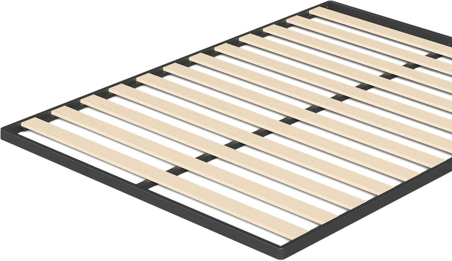 Full Size Black and Beige Wood Slat Bunkie Board