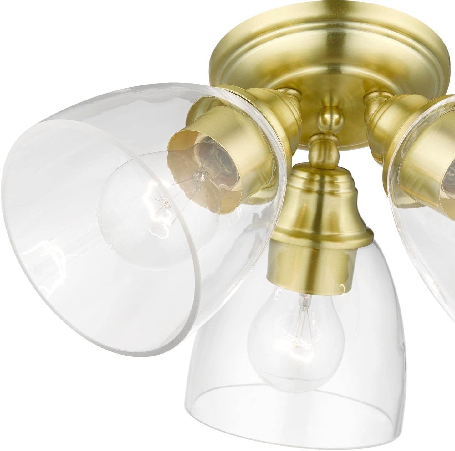 Livex Lighting Montgomery 3 - Light Flush Mount in  Satin Brass