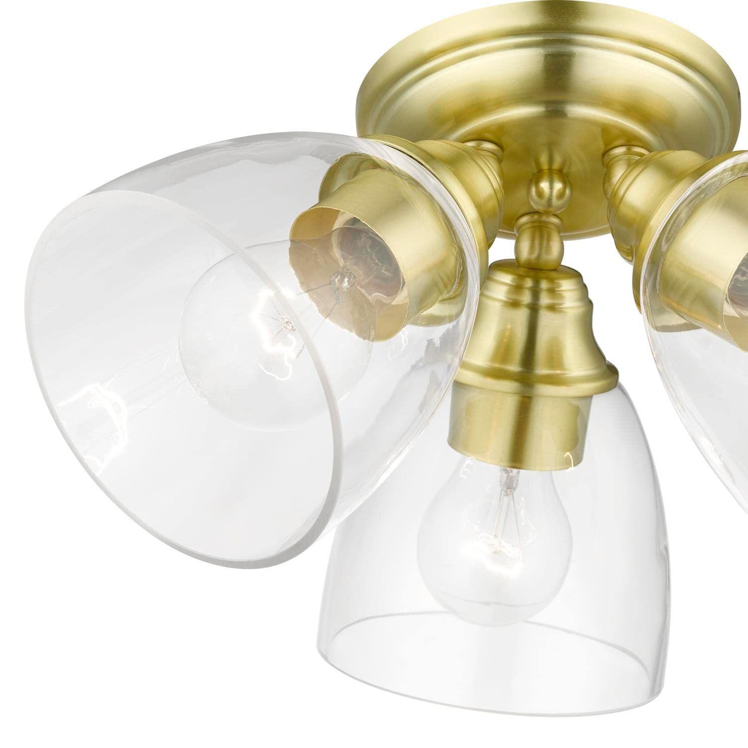 Livex Lighting Montgomery 3 - Light Flush Mount in  Satin Brass