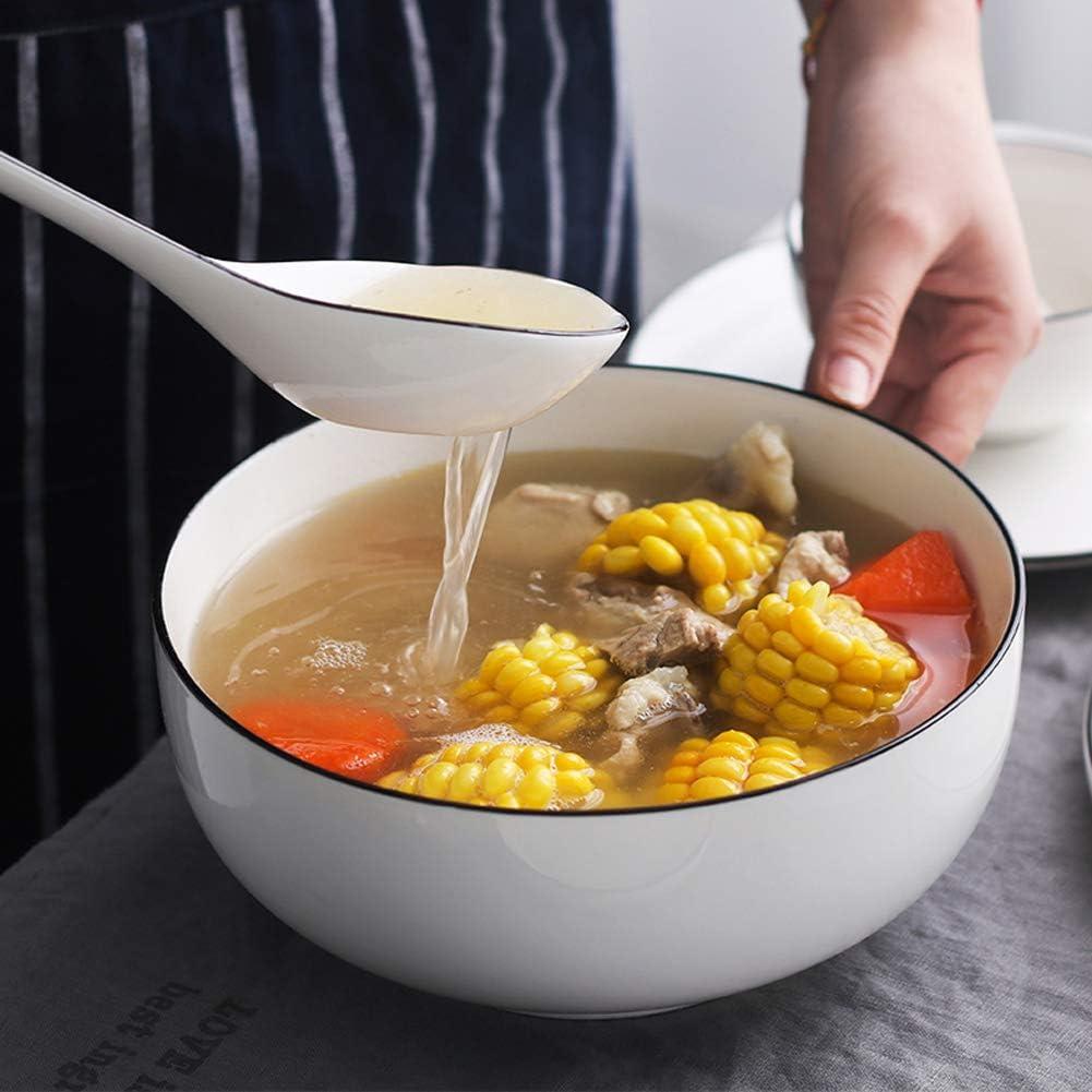 40 OZ Large Soup Bowls Set of 4, Fine Porcelain, White Ceramic Bowls for Ramen, Cereal, Pasta, Salad, and Fruit-Dishwasher & Microwave Safe