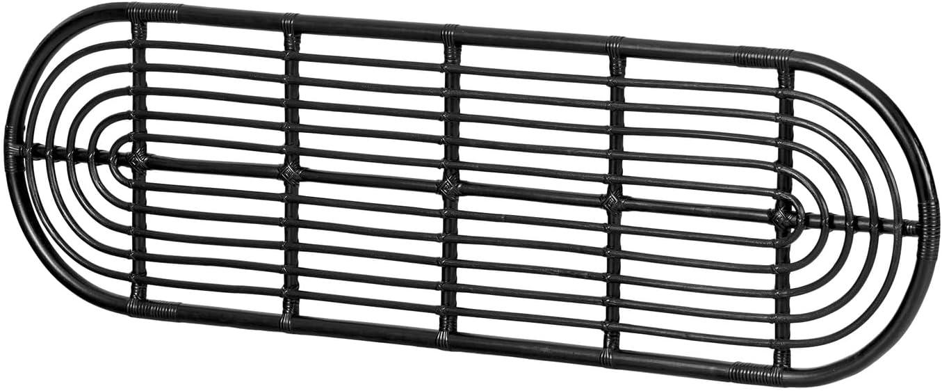 Full Black Rattan Panel Headboard