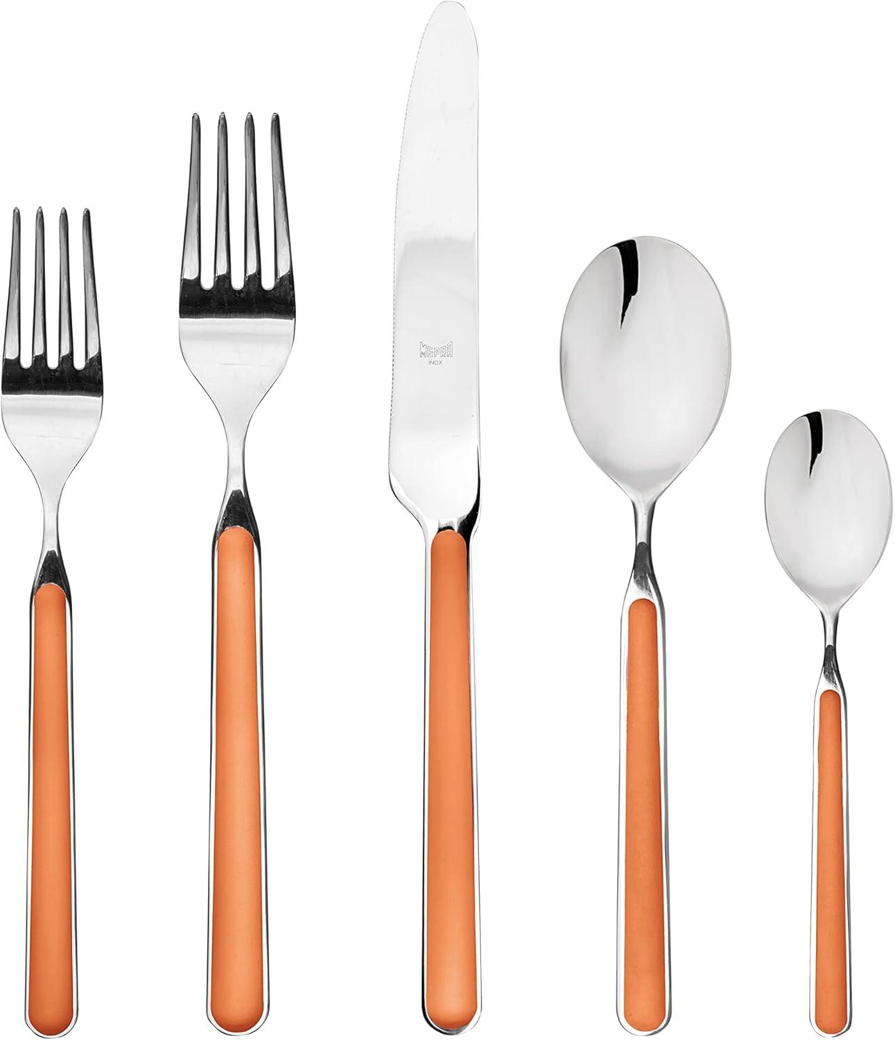 Fantasia Orange 20-Piece Stainless Steel Flatware Set