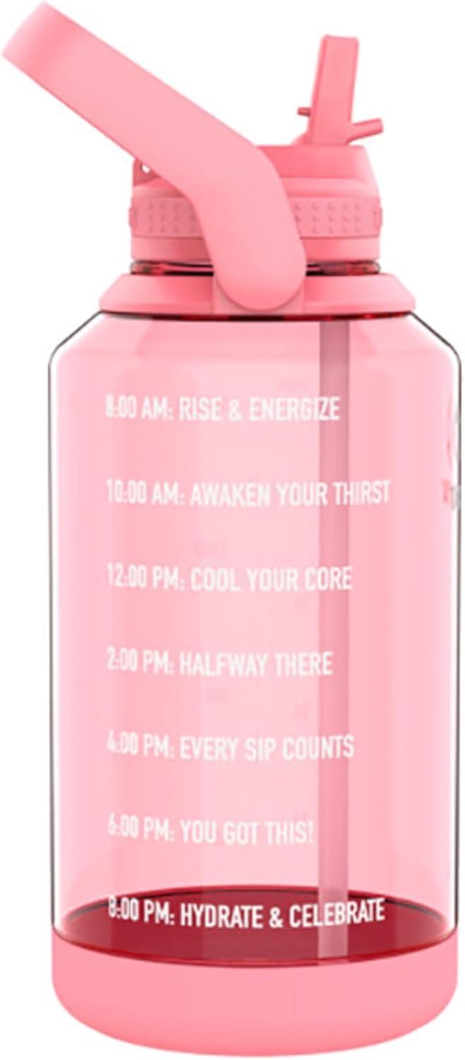 Takeya 64oz Tritan Motivational Water Bottle with Straw Lid - Pink