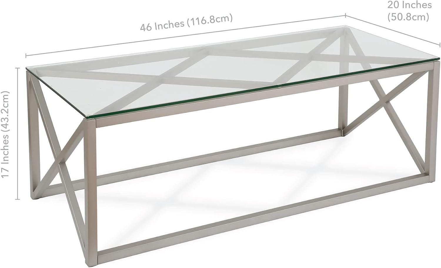 17' Metal Geometric Coffee Table in Gray - Henn&Hart