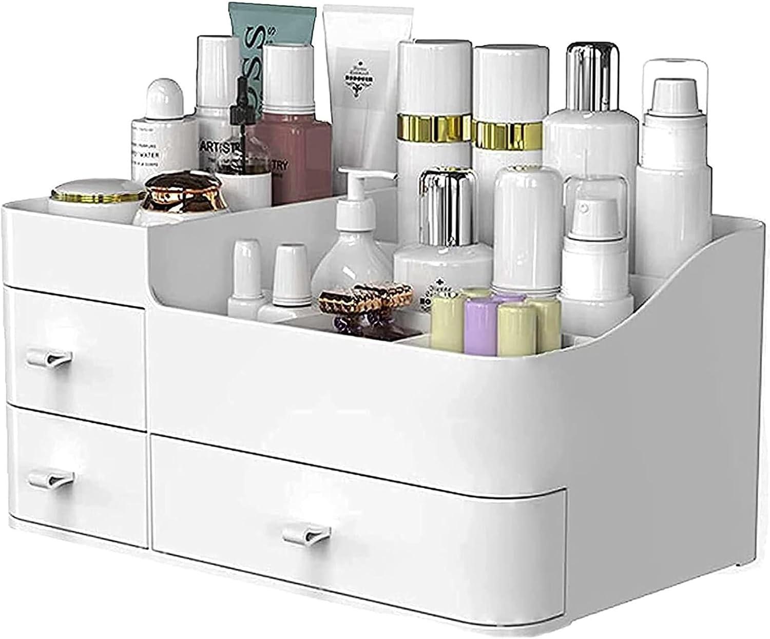 BREIS Makeup Organizer with Drawers,Large Capacity Countertop Organizer for Vanity,Bathroom Makeup Organizer for Skin Care, Cosmetics, Brushes, Eyeshadow, Lotions, Lipstick, Nail Polish