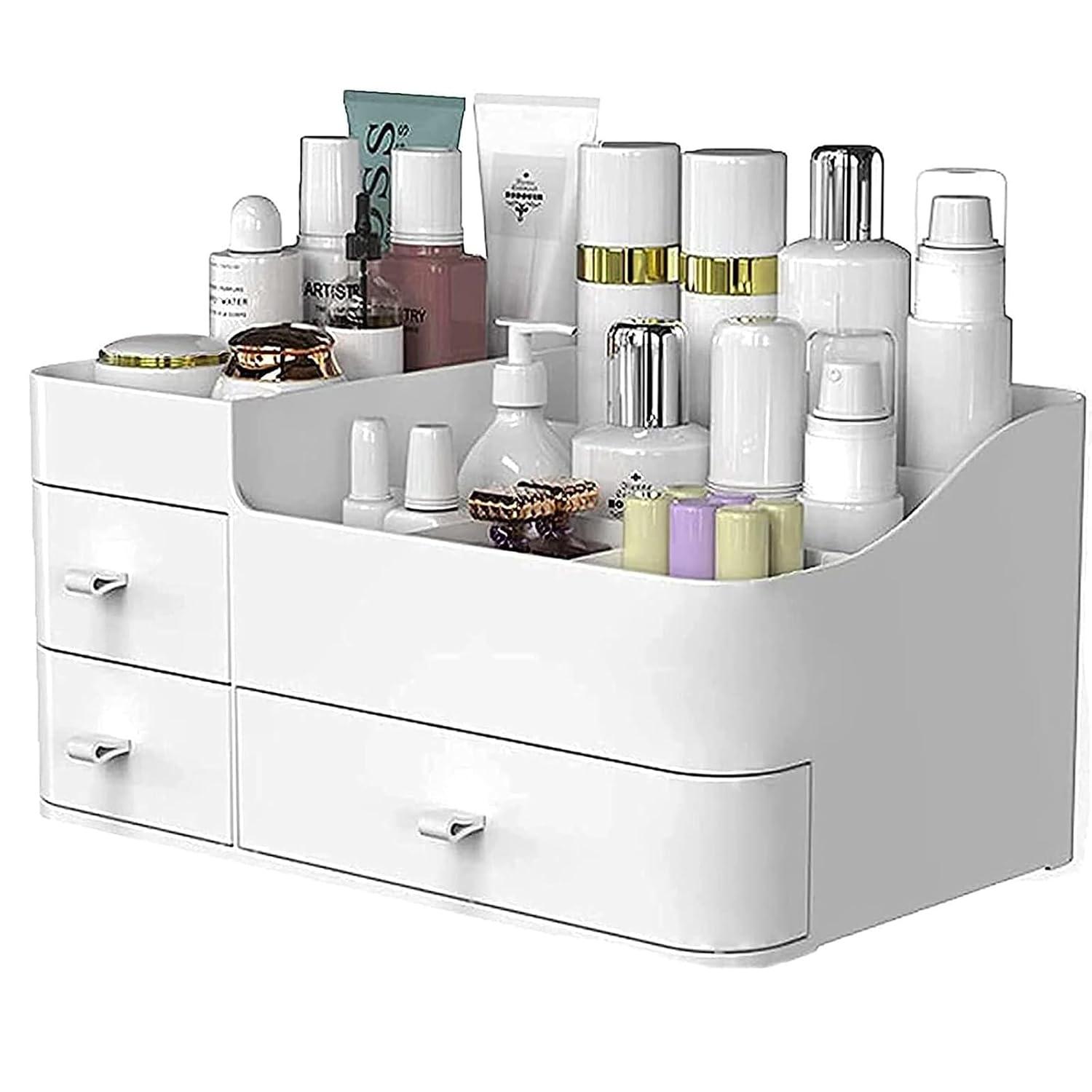 BREIS Makeup Organizer with Drawers,Large Capacity Countertop Organizer for Vanity,Bathroom Makeup Organizer for Skin Care, Cosmetics, Brushes, Eyeshadow, Lotions, Lipstick, Nail Polish