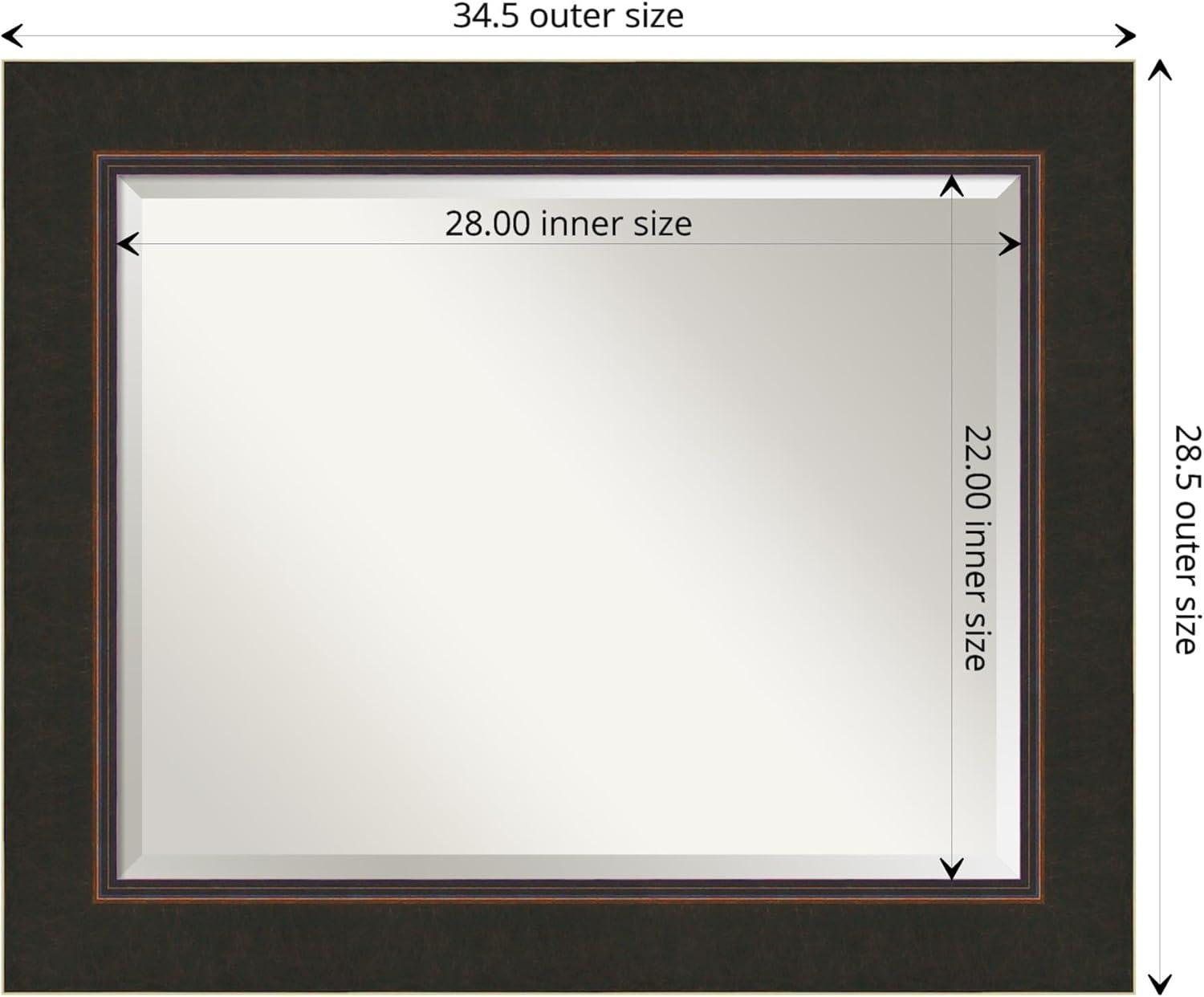 Milano Bronze Wood Frame Rectangular Vanity Mirror