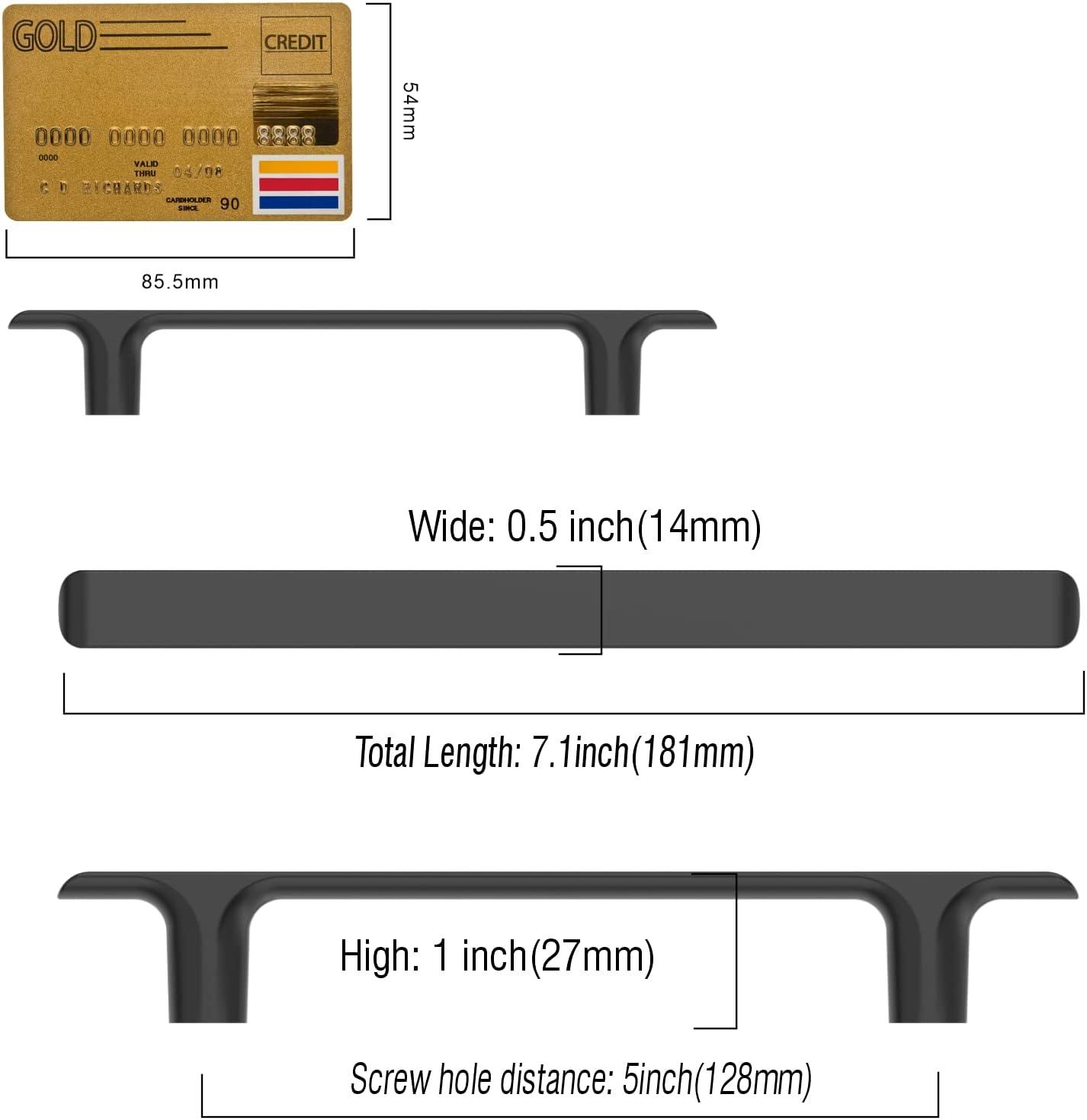 Matte Black Zinc Modern Cabinet Bar Pulls with Mounting Hardware