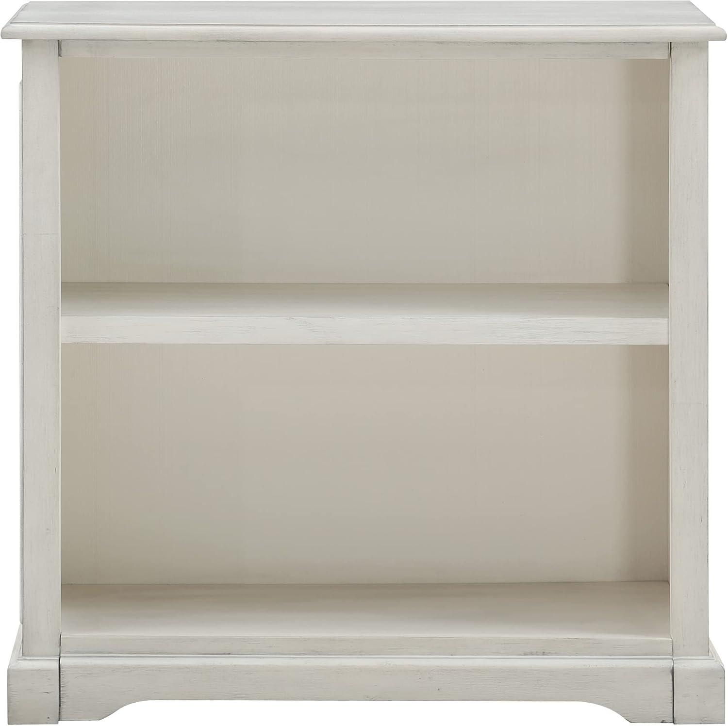 Country Meadows 2-Shelf Engineered Wood Bookcase in Antique White