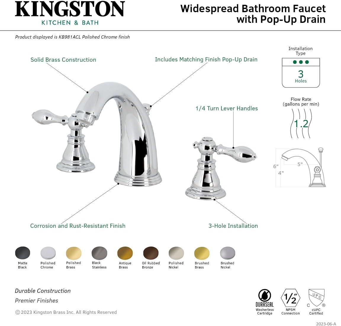 American Classic Widespread Bathroom Faucet with Retail Pop-Up, Oil Rubbed Bronze