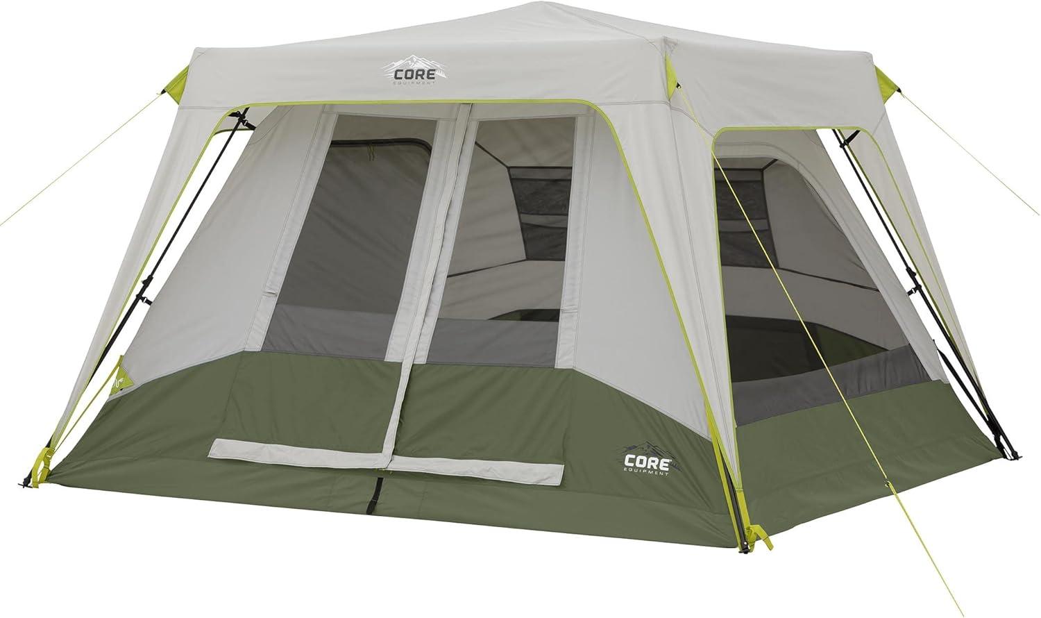 CORE 6-Person Green Polyester Instant Cabin Tent with Carry Bag