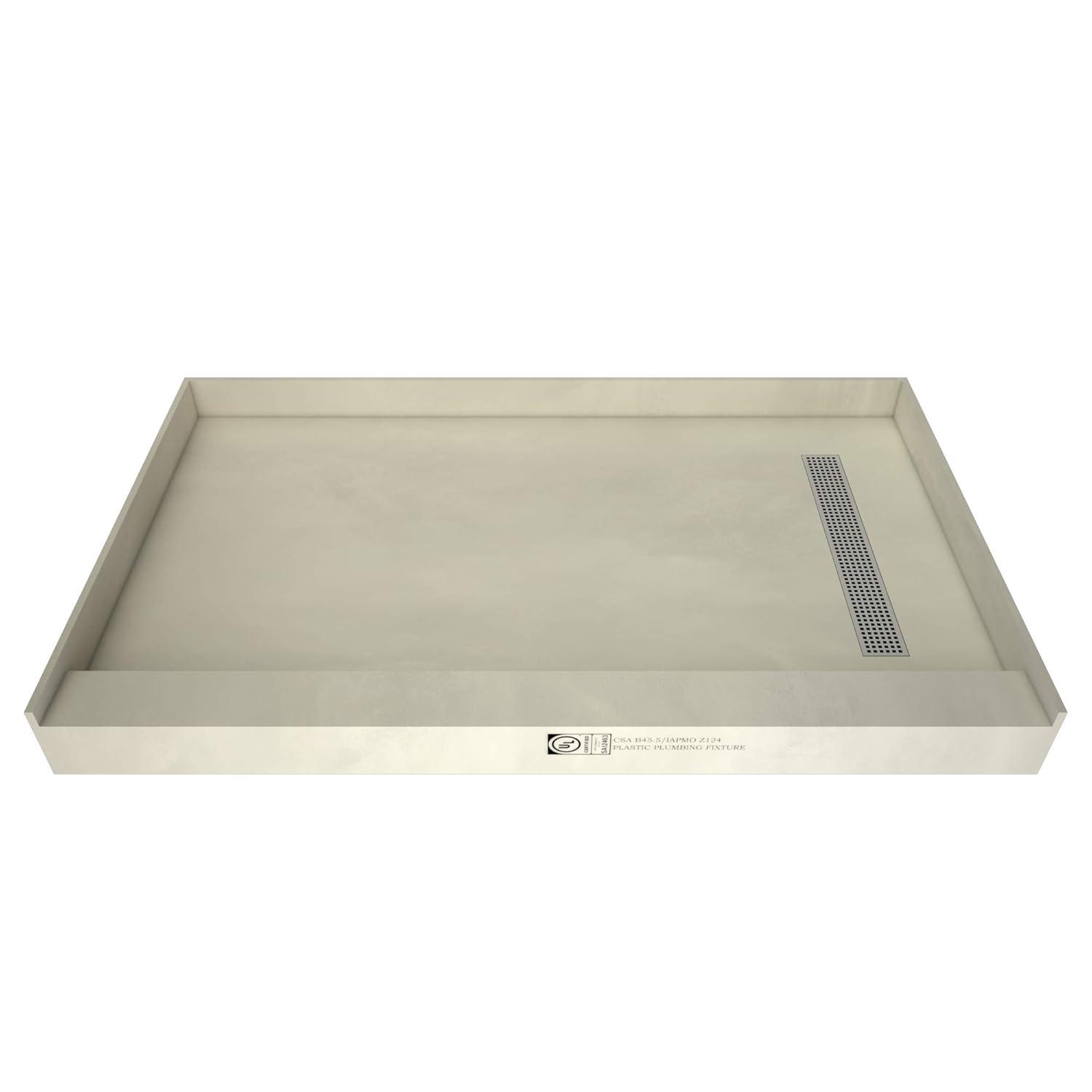 Tile Redi Rt4248r-Sq-Rb42-Kit Base'n Bench 42" X 60" Rectangular Shower Base - Chrome