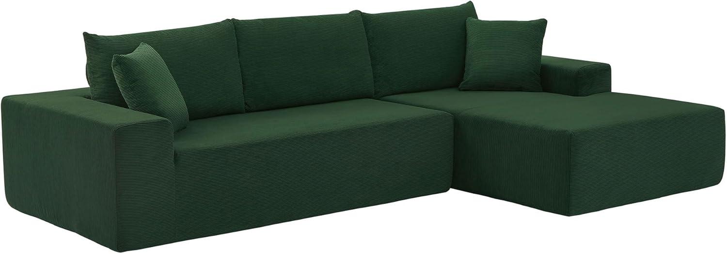 Minimalist Interior Sofa, Upholstered L Shape Cloud Couch, Chenille Modular Sofa Couch with Pillows for Living Room Apartment Studio/No Assembly Require-Left Facing Chaise(Blue)