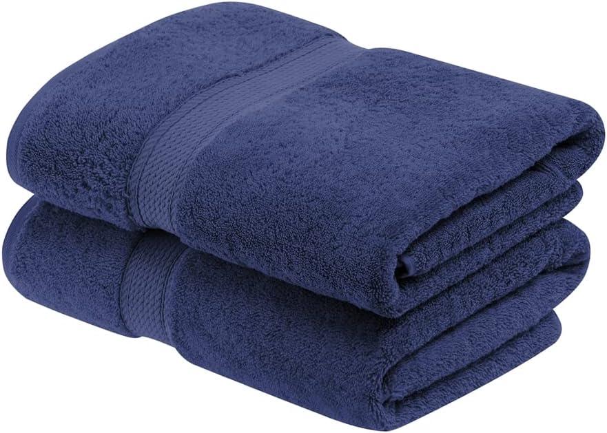 Superior Hymnia Egyptian Cotton Bath Towel Set, Navy Blue