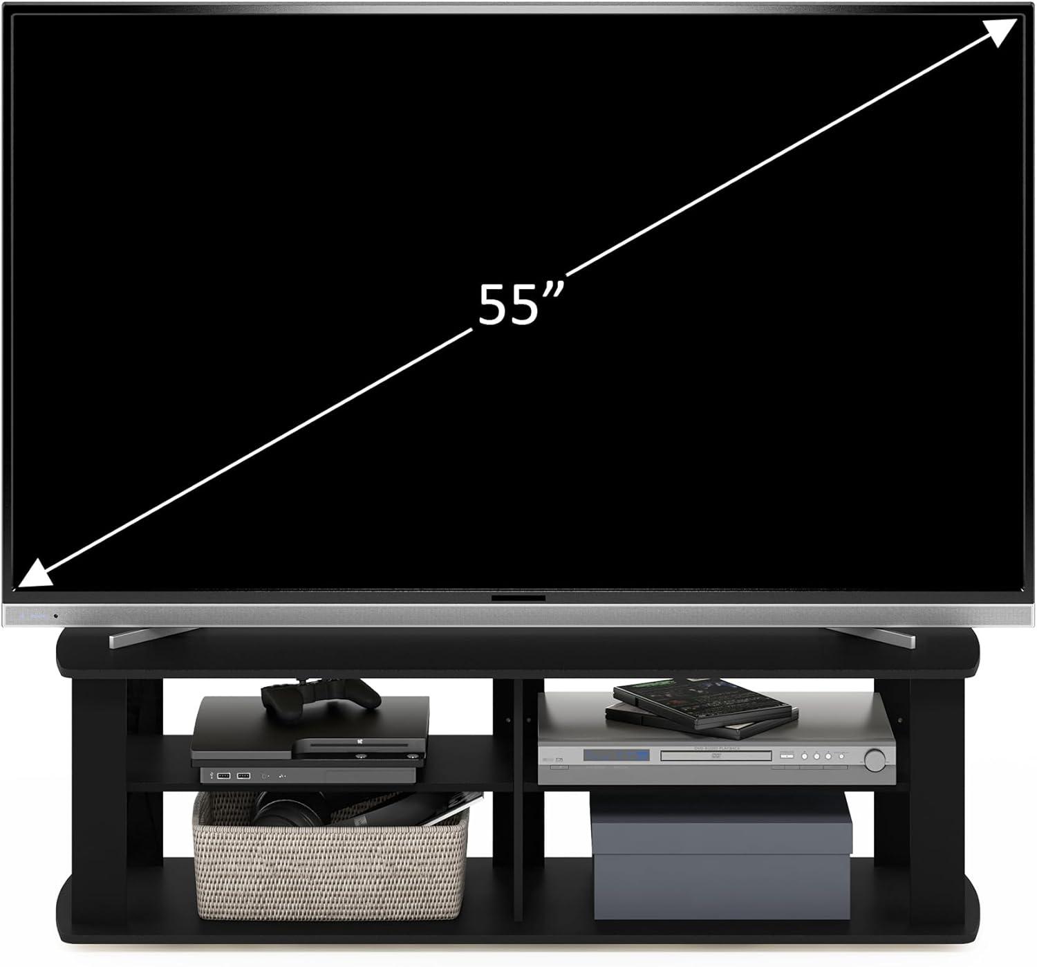 Furinno Mid-century 3-Tier Entertainment Center TV Stand for TVs up to 45" Black