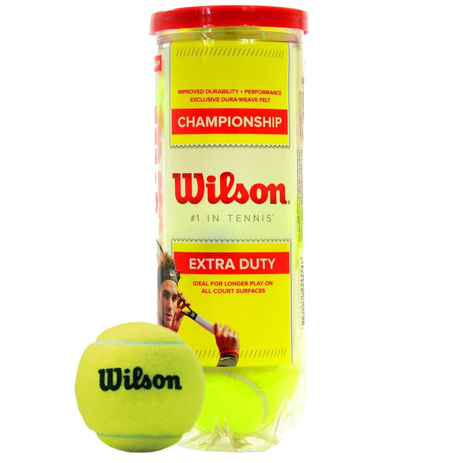 Wilson Championship Tennis Balls - 3 Ball Pack: Rubber Fill, Nylon Shell