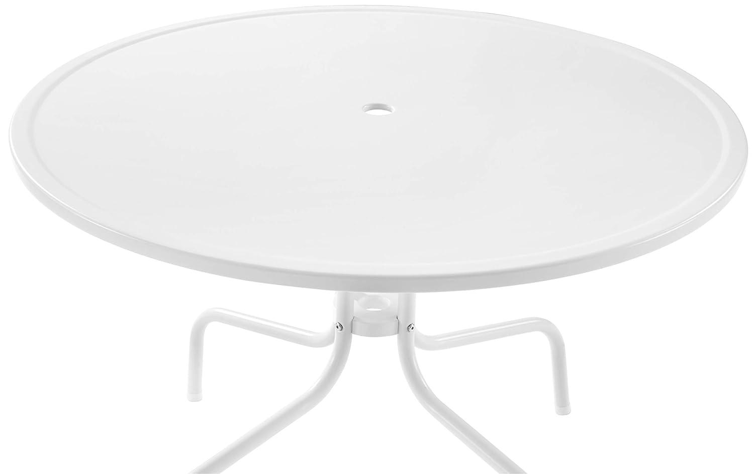 Burley Round 4 - Person 39" Long Powder Coated Steel Dining Set