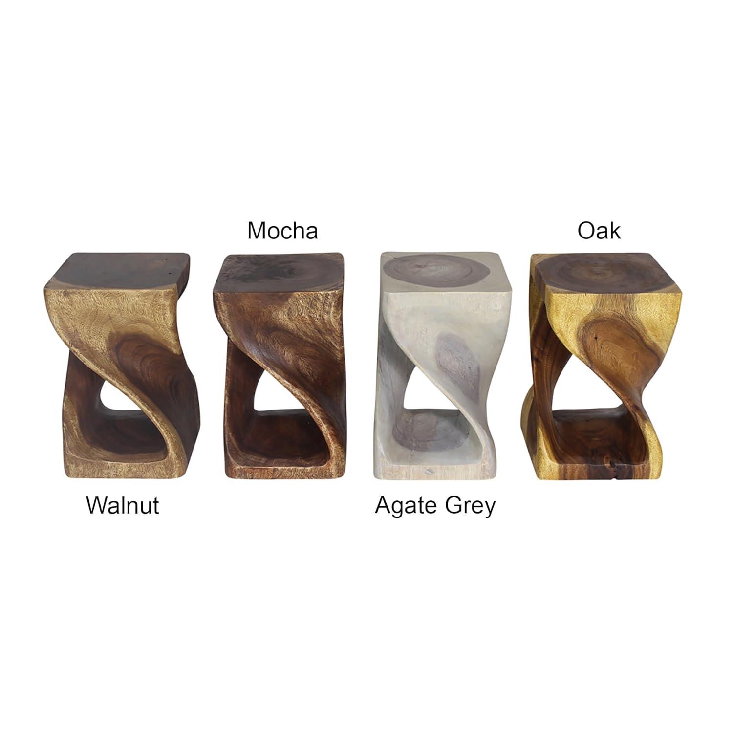 Haussmann ® Original Wood Twist Stool 10 X 10 X 16 In High Walnut Oil - 10" x 10" x 16"