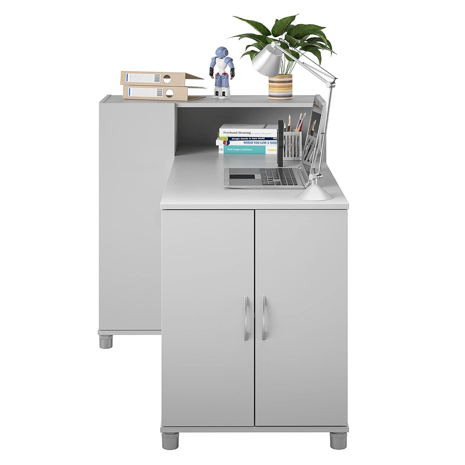 RealRooms Basin Hobby and Craft Desk with Storage, Black