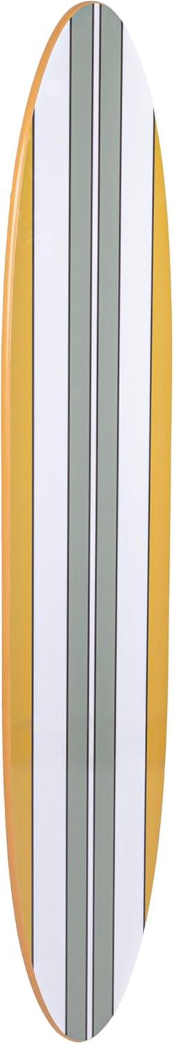 Creative Co-Op 65.5 Inches Reclaimed Wood Striped Surfboard Wall Décor, Multicolor
