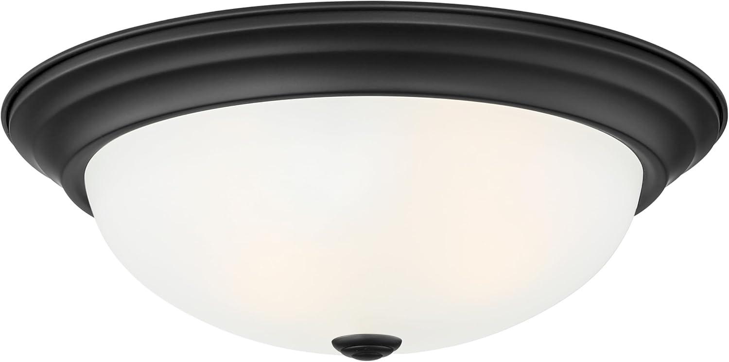 Matte Black Glass 11.25" Flush Mount Ceiling Light