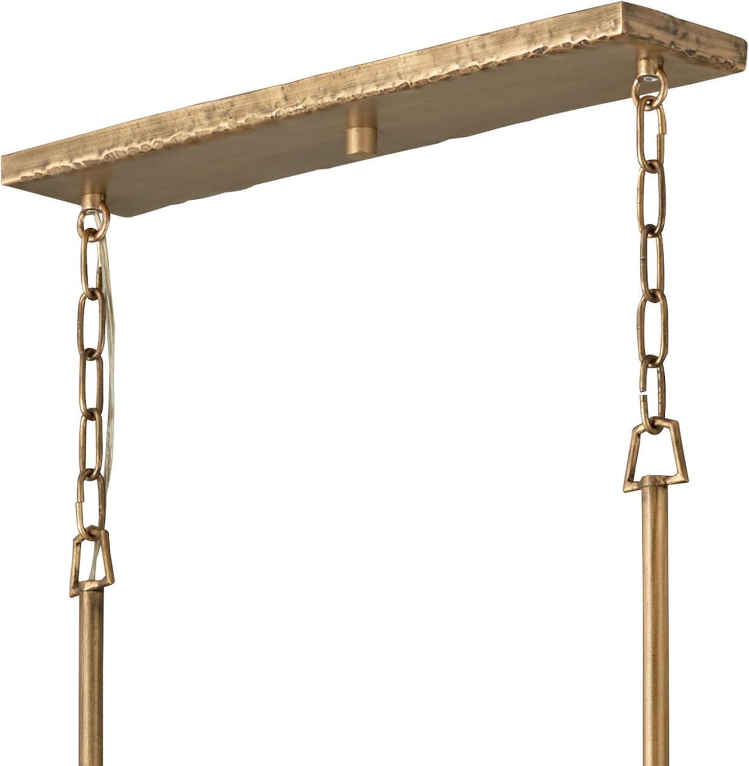 Farrah 10-Light White Linen Linen Chandelier w/ Hammered Crosshatch Bars