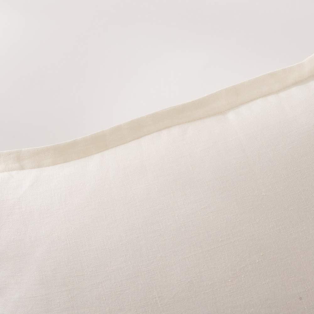 meadow park Stone Washed French Linen European Pillow Shams, Set of 2 Pieces, 26 inches x 26 inches Square Euro Sham, Super Soft, 1 inches Flange, Beige Color