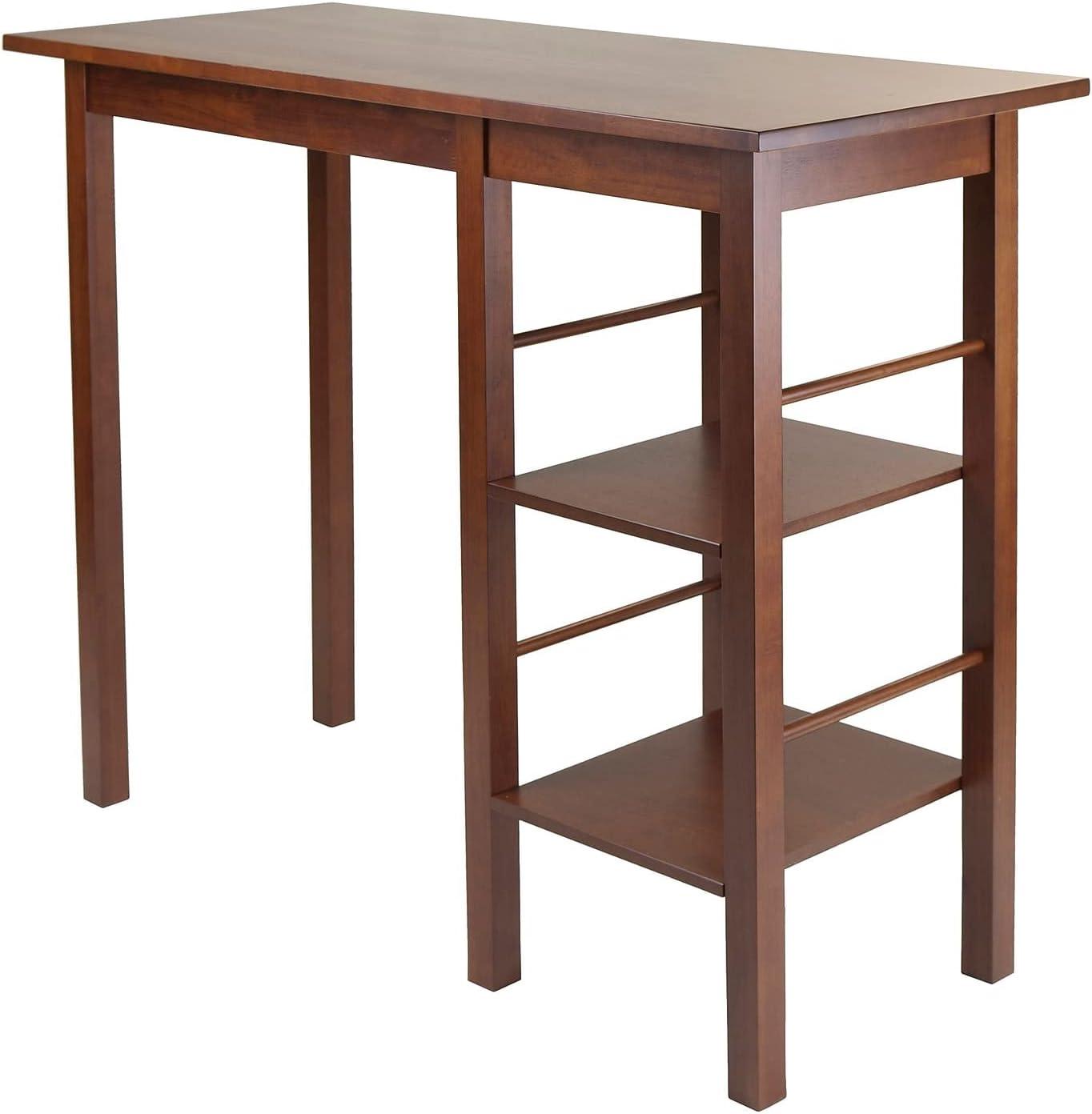 Dining Table Walnut - Winsome: Counter Height, Storage Base, Seats 4, Hardwood