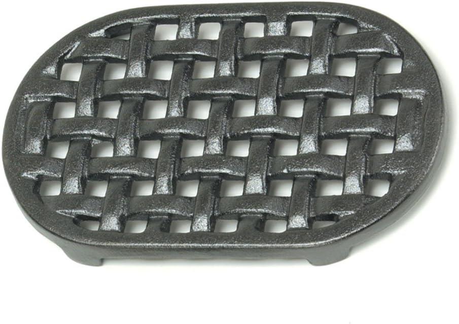 Cast Iron Oval Lattice Trivet,Black