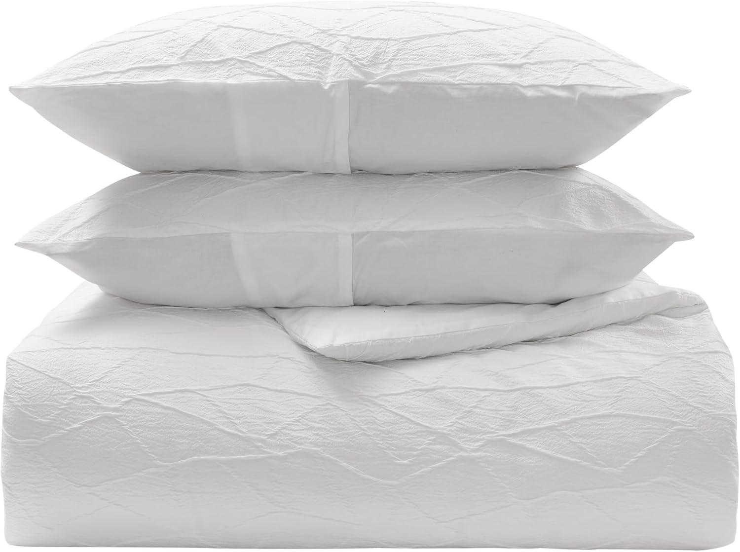 Vera Wang Abstract Crinkle White Comforter Set