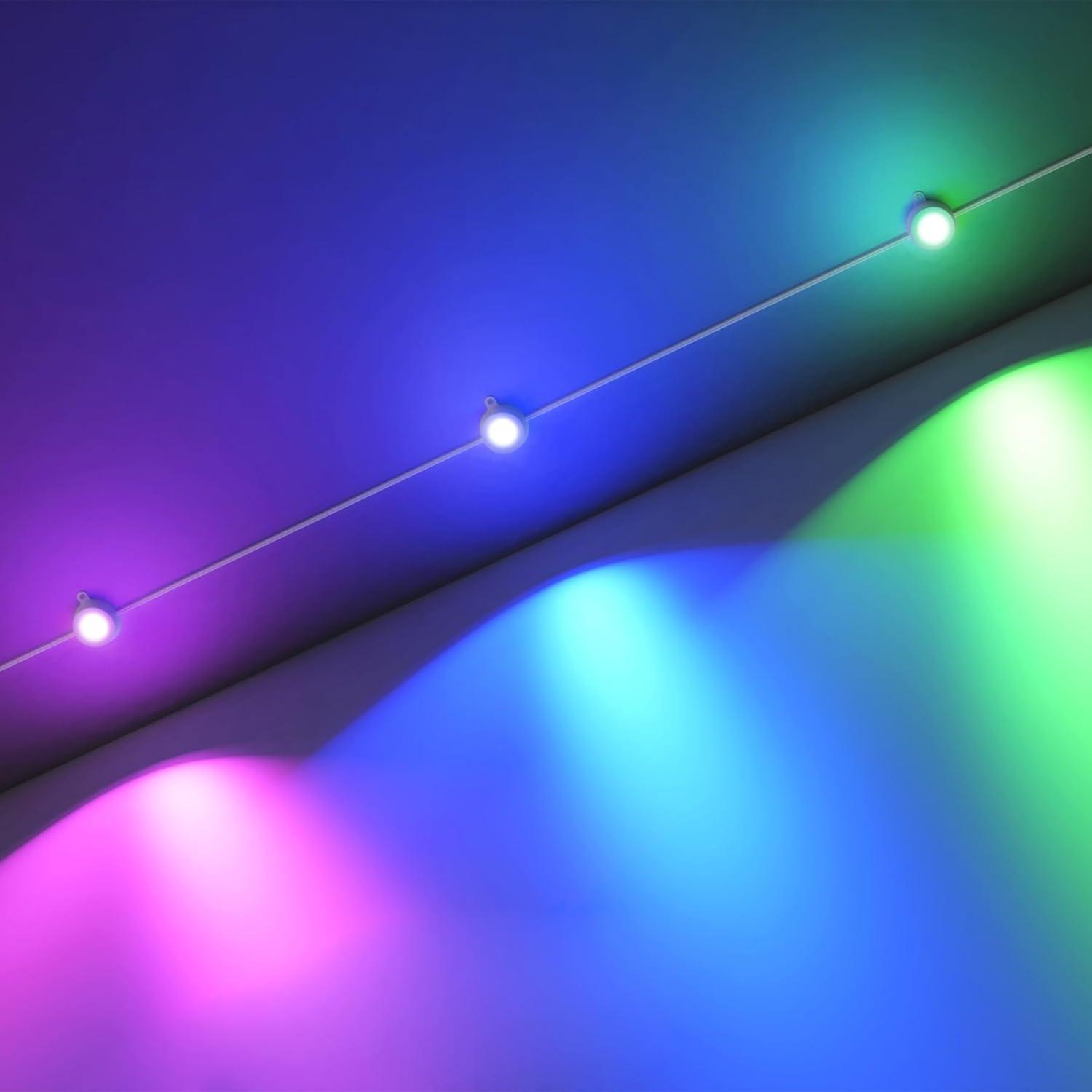 Feit Electric 100' Foot 60 Light RGBW Tunable White Permanent Outdoor String Light