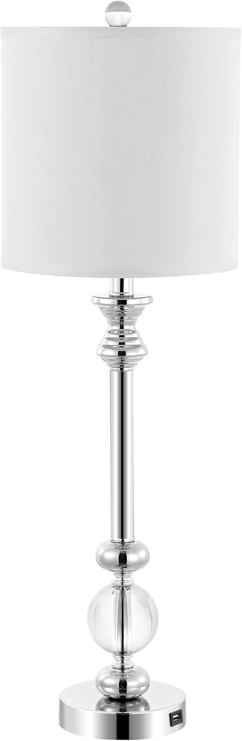 SAFAVIEH Erica 31 in. H Crystal Candlestick Table Lamp, Clear, Set of 2