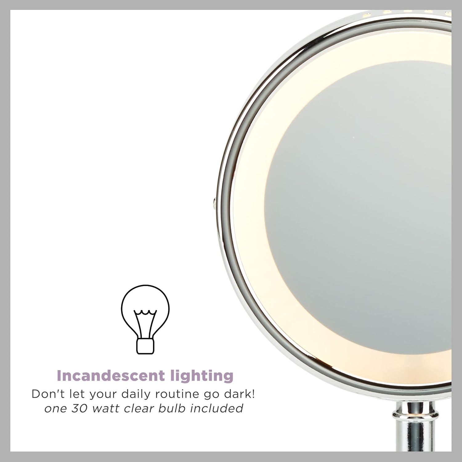 Conair Polished Chrome Double-Sided Round Mirror