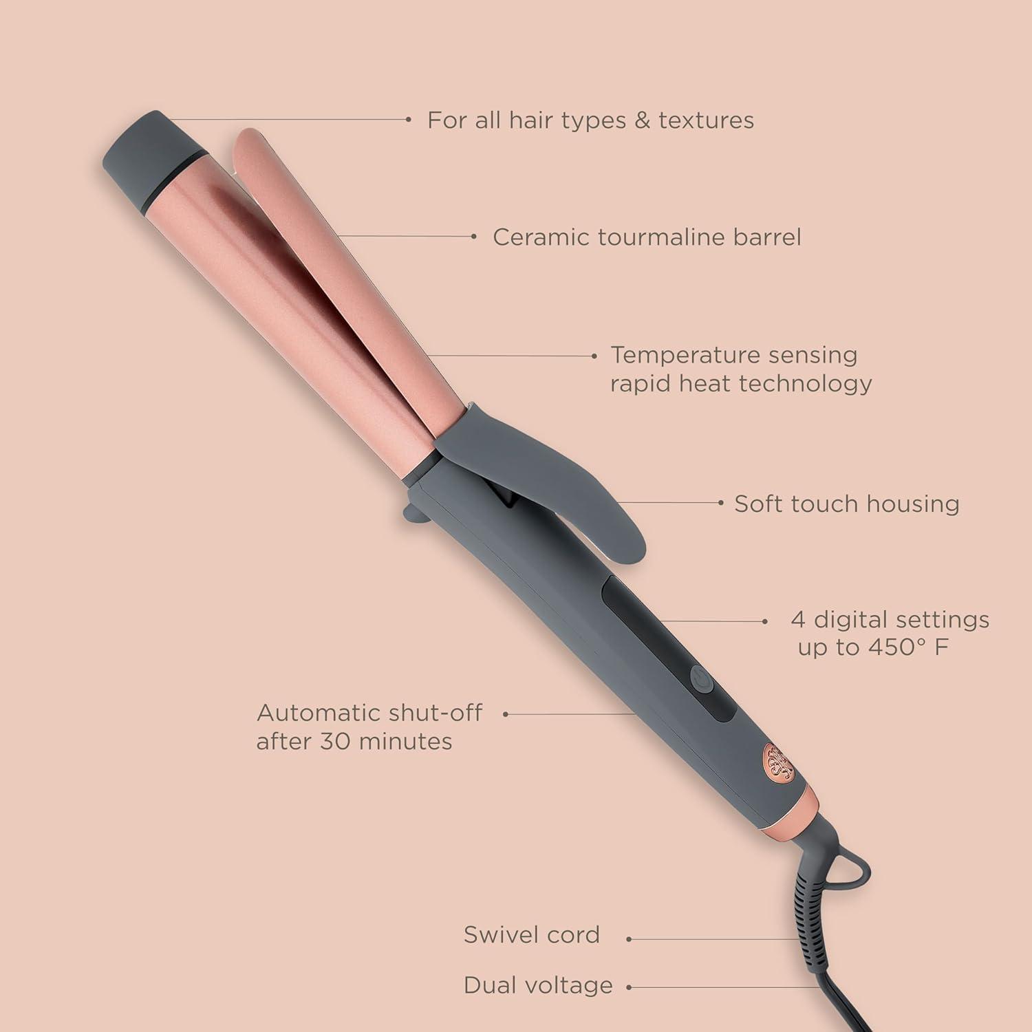 1.25 Inch Black Ceramic Tourmaline Curling Iron